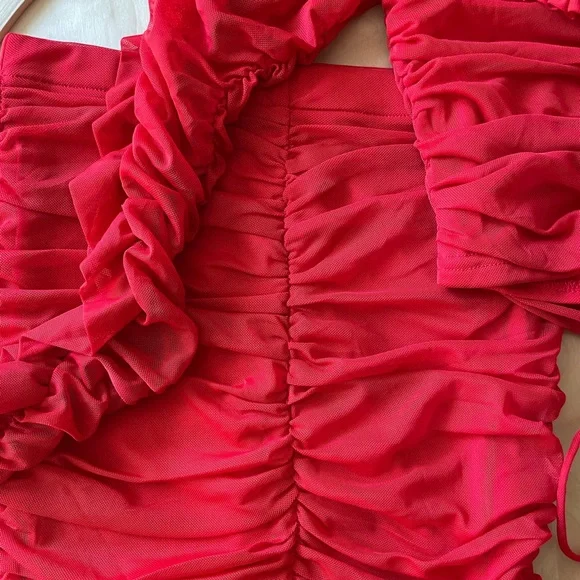 Red Ruched Set-Small - Picture 3 of 6